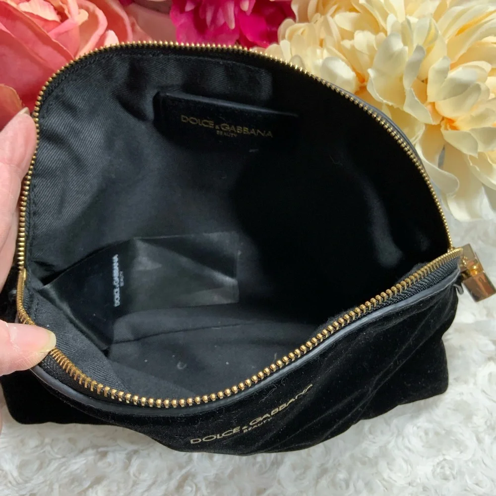 Dolce & Gabbana Black Velvet Cosmetic Bag